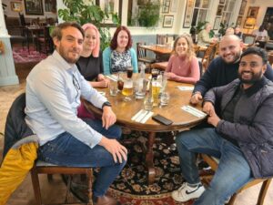 Suzie attending a 'welcome to the team' lunch