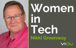 Director of Technology Nikki Greenway's headshot next to the words 'Women in Tech - Nikki Greenway'
