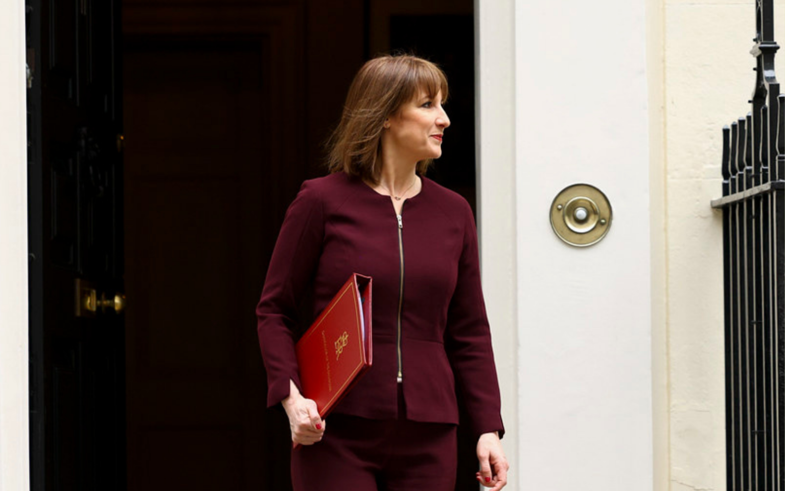 Rachel Reeves the chancellor of the exchequer leaving downing street with the employer national insurance increases on her mind